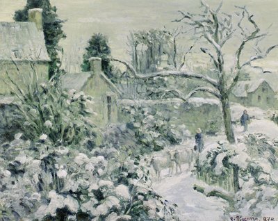 Effect of Snow with Cows at Montfoucault, 1874 by Camille Jacob Pissarro